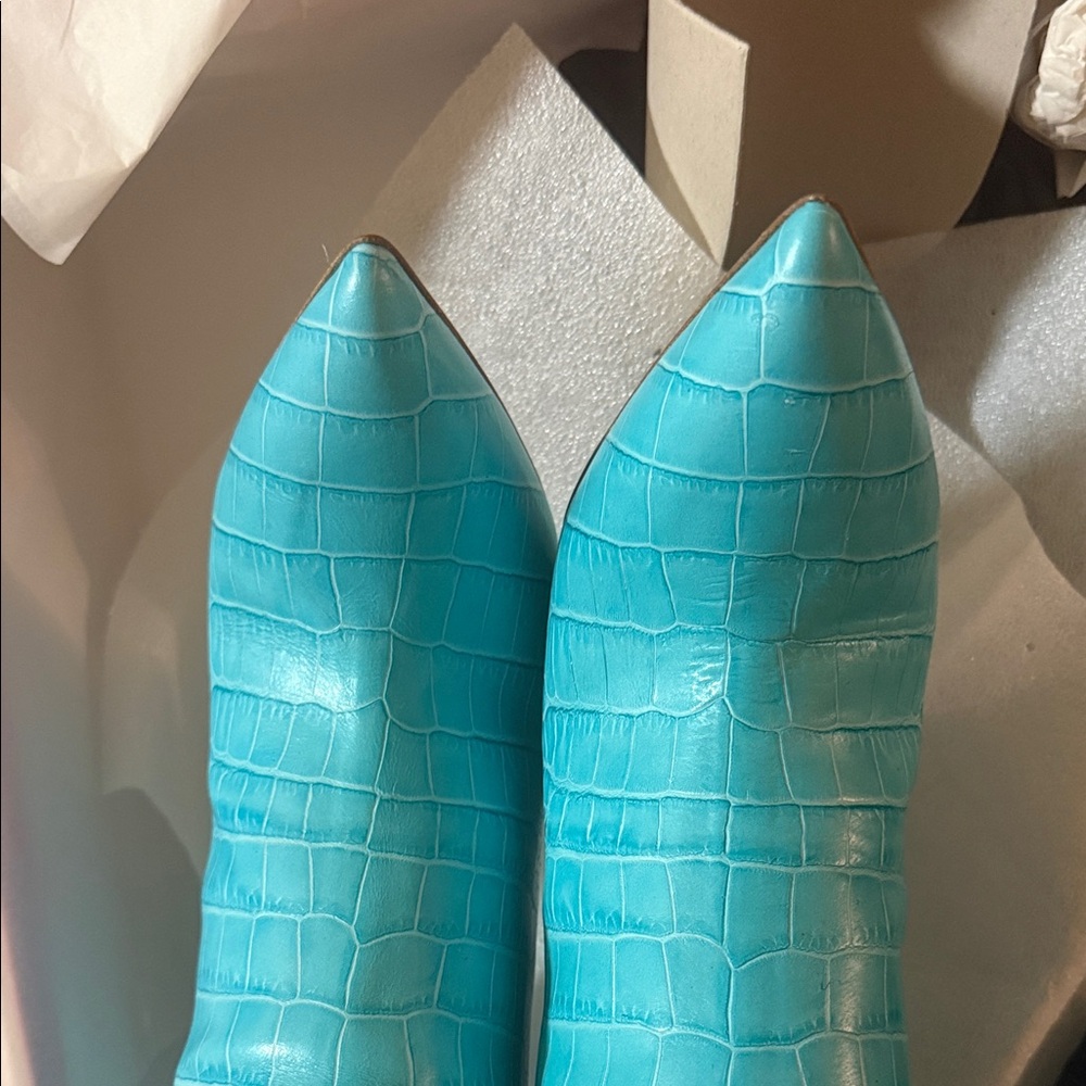 Paris Texas Turquoise Knee-High Stiletto Boots - Picture 8 of 9